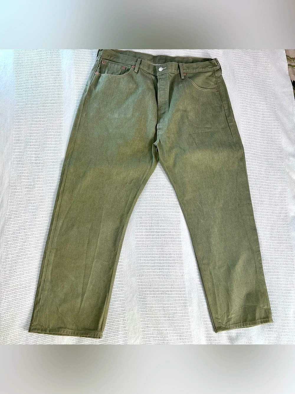 Vintage 90’s Levi’s 501 Shrink To Fit Olive Green 42X30 Men’s Jeans